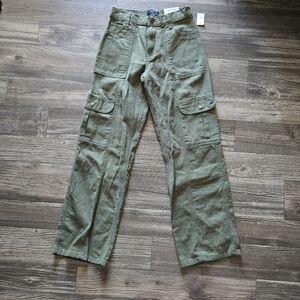 Aeropostale Green Utility Cargo Pants Non Stretch Unisex Size XS Gorpcore